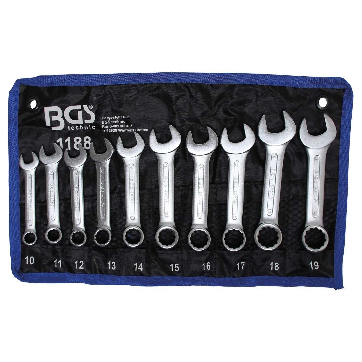 BGS Maul Ringschlüssel Satz  Kurz  10Tlg  1188