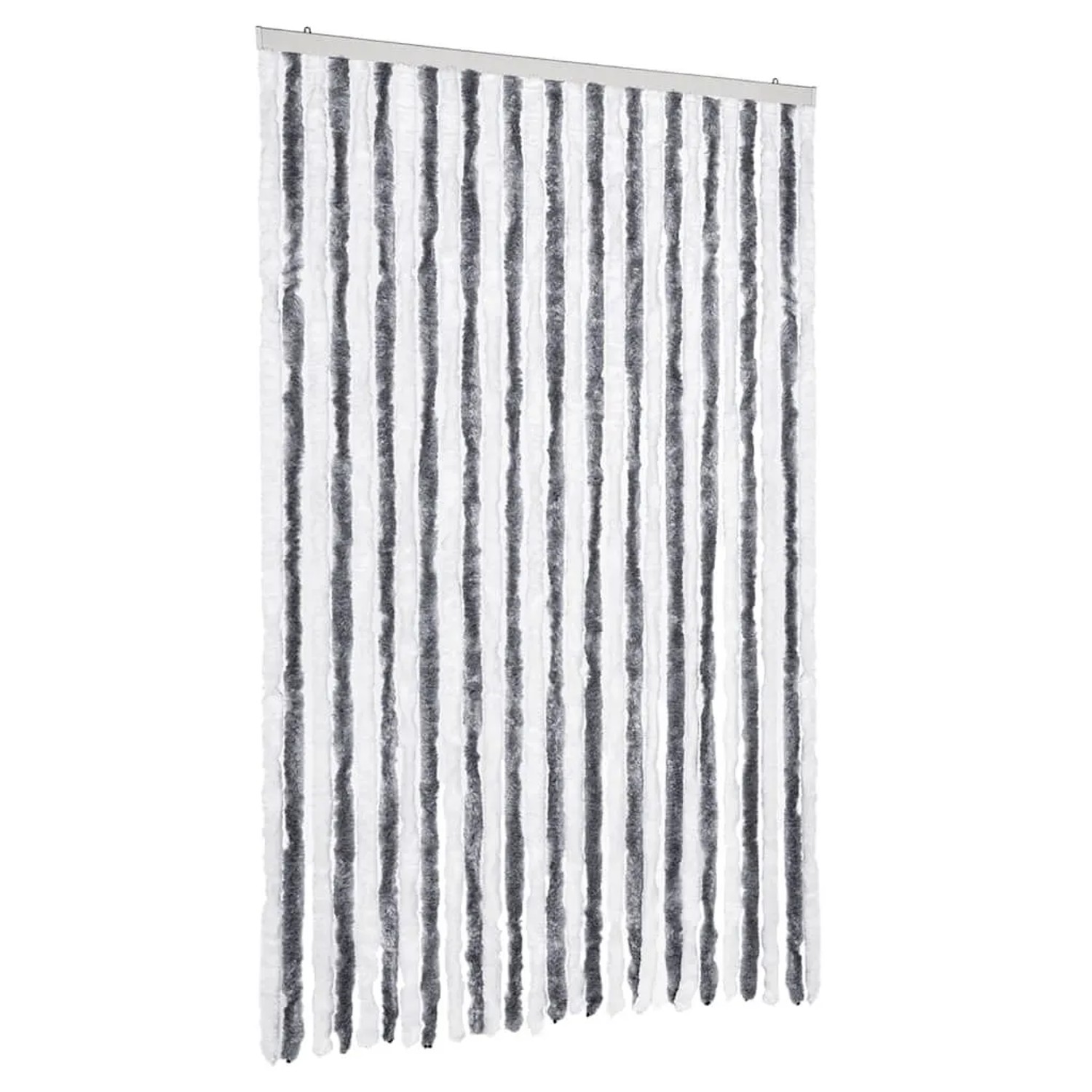 vidaXL Insektenschutz-Vorhang Grau und Weiß 118x220 cm Chenille 315125