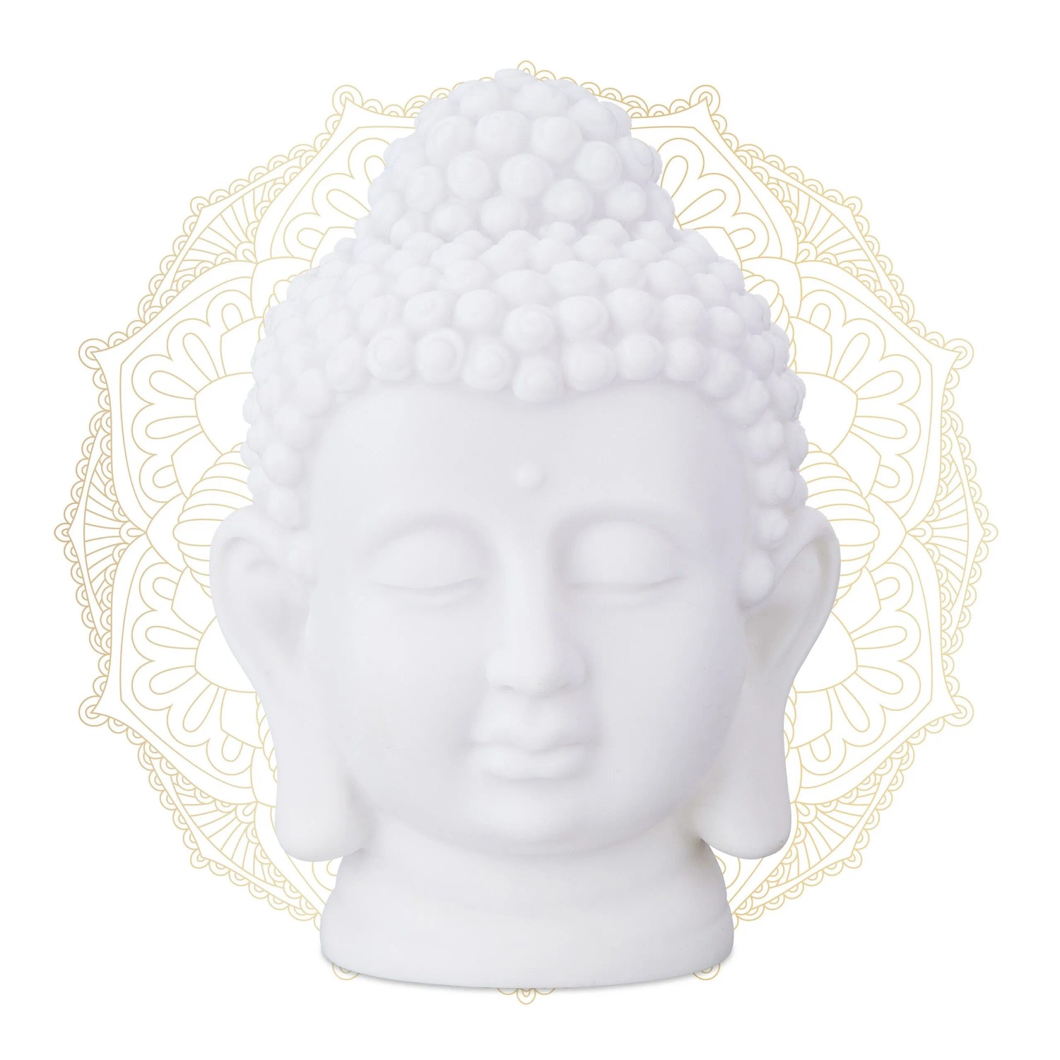 Relaxdays Buddha Kopf PVC Weiß Dekorativ 17 x 12 x 10 cm 150 g