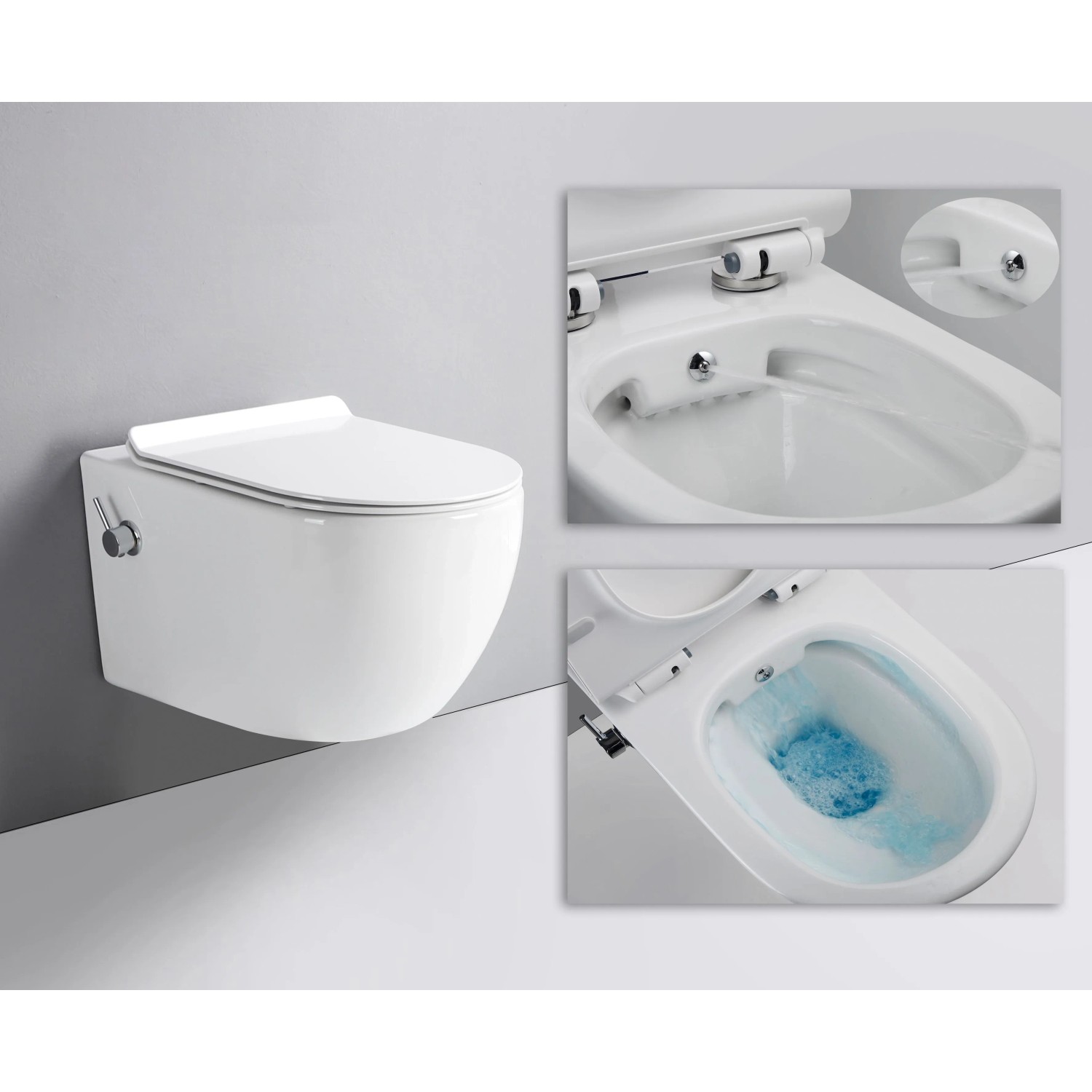 Glasdeals Dusch-WC mit Taharet Funktion, spülrandlos und Softclose Sitz.