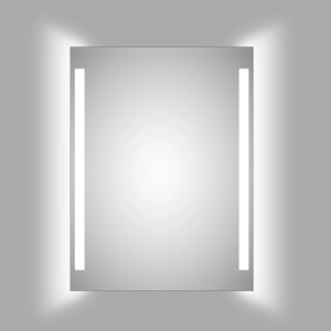 DSK LED-Lichtspiegel Silver Conde Light, 80x60 cm, mit seitlicher Beleuchtung für Badezimmer.
