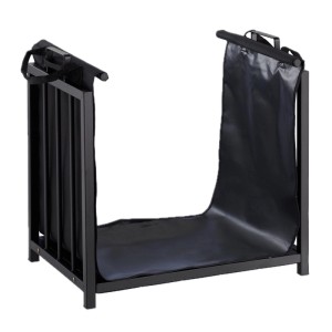 Relaxdays Kaminholzständer Stahl Schwarz Mit Tragetasche 50 cm x 51 cm x 37 cm 3,5 kg