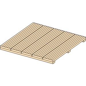 Holzfliese Lärche natur, 50x50 cm, ideal für Terrasse und Garten.