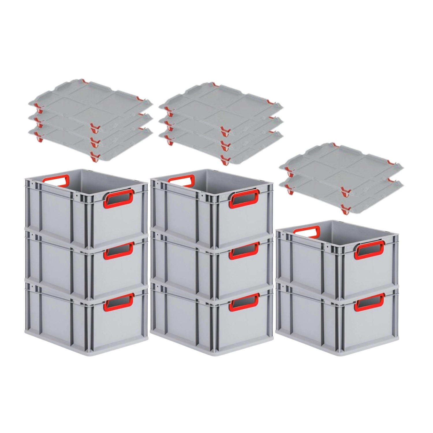 PROREGAL Spar Set 8x Eurobox Nextgen Color Mit Auflagedeckel & Schiebeschna günstig online kaufen