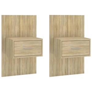 vidaXL Wand-Nachttische 2 Stk Sonoma-Eiche 810978