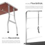 Tectake Trimmtisch mit Galgen, höhenverstellbar, klappbar, schwarz-grau. Details zu Gestell und Fellpflegearm.