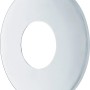 Verchromte Scharnierrosette, Ø 24,1 mm, zur Abdeckung von Wanddurchbrüchen.