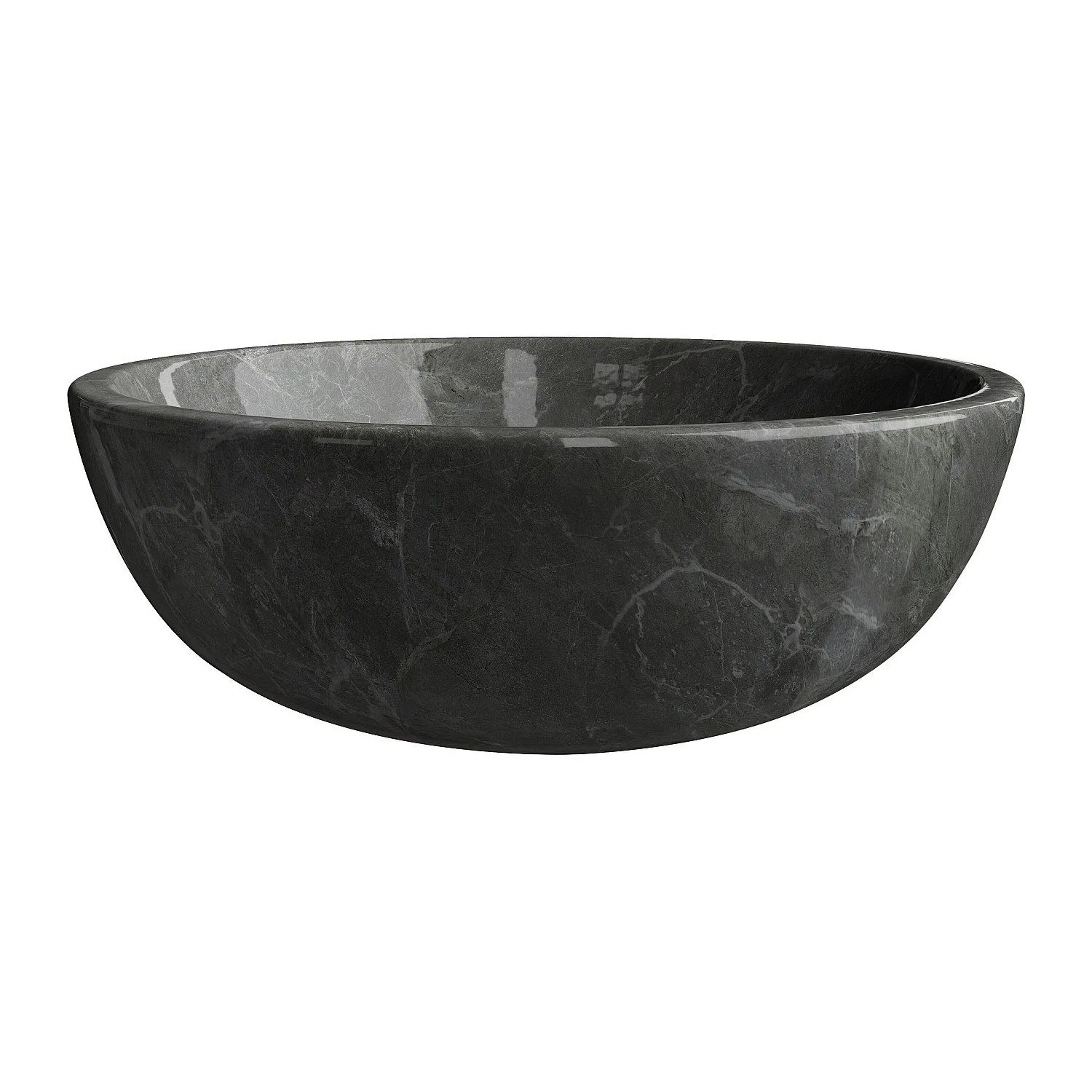 Vente-unique Aufsatzwaschbecken Lavino Schwarz 40 cm