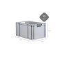 Graue PROREGAL Eurobox 65L mit Griffen, 40x60x32cm, ideal zur Aufbewahrung und Lagerung.