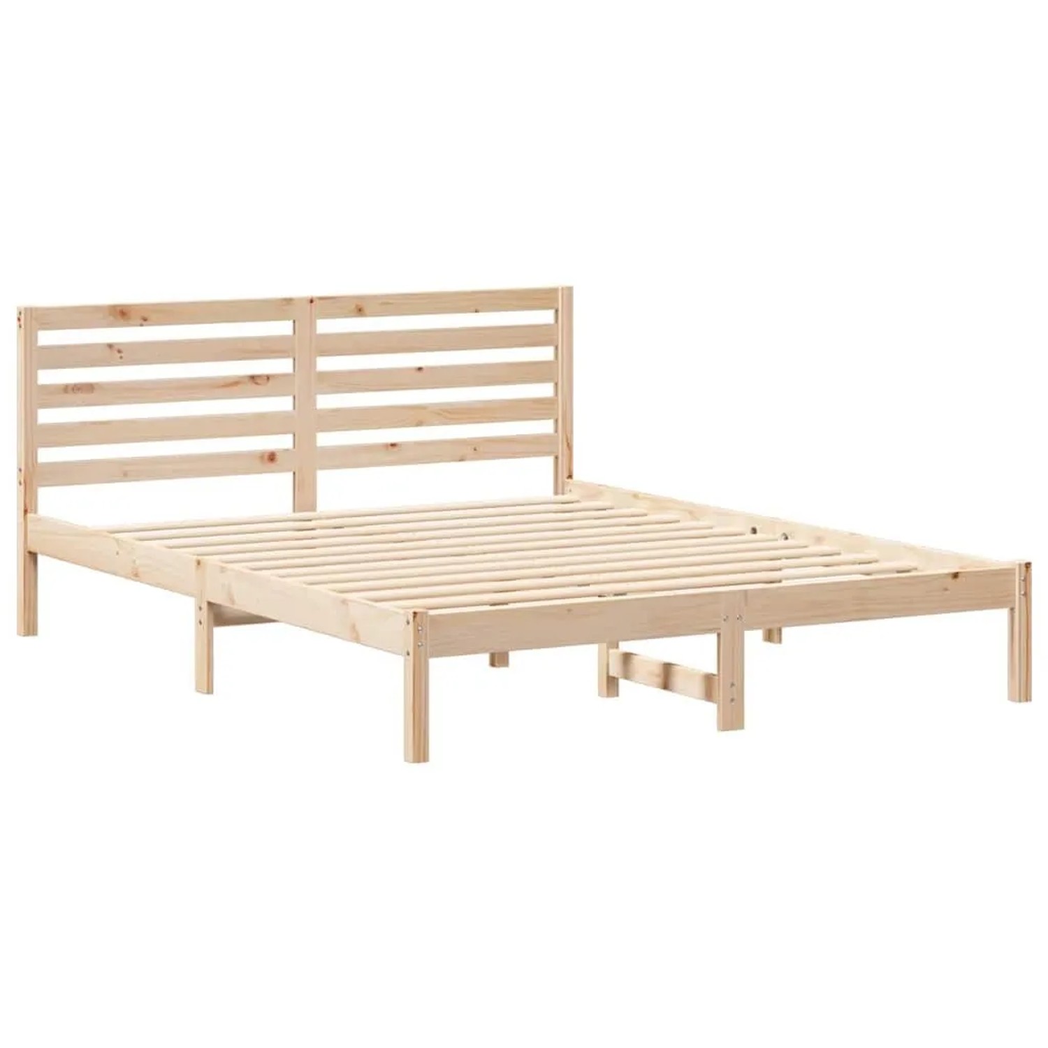 vidaXL Bettrahmen mit Kopfteil Braun 160 x 200 cm Massives Kiefernholz 872281
