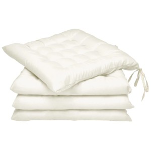 Beautissu Lea Stuhlkissen 40x40x5cm Creme 4tlg