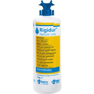 Rigips Rigidur Nature Line Estrichkleber, 1 kg Flasche für Gipsfaserplatten.
