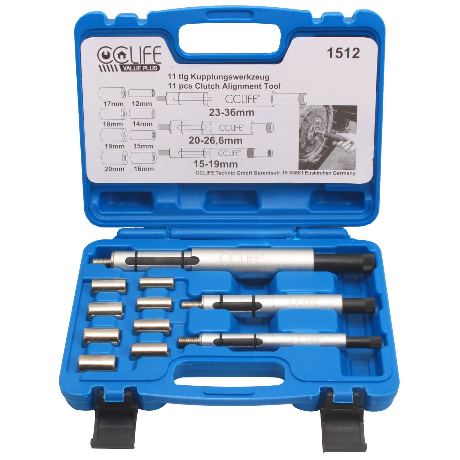 CCLIFE 11tlg Kupplungszentrierwerkzeug Zentrierwerkzeug Zentrierdorn Werkzeug 12-20 mm