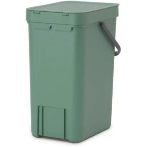 Dunkelgrüner PROREGAL Abfallsammler aus Kunststoff mit Deckel und Tragegriff, 12 Liter.