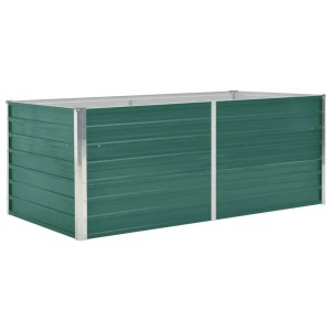 Grünes vidaXL Hochbeet aus Stahl, 160x80x45 cm, für Garten oder Terrasse.