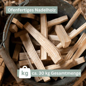 Anfeuerholz im Eimer: Holz4home Kaminanzünder, Anzündholz, ca. 30 kg Gesamtmenge.