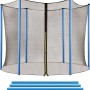 Sicherheitsnetz für Gartentrampolin, Ø 244 cm, mit blauen Stangen und Zubehör.