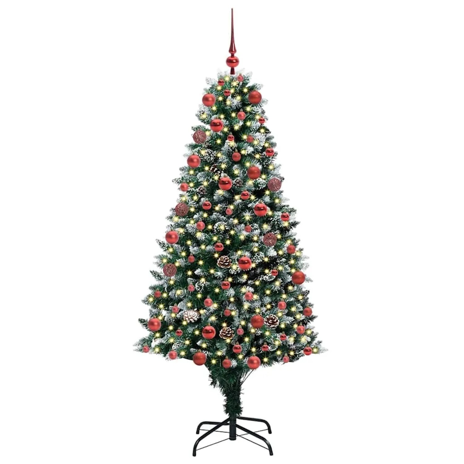 vidaXL Künstlicher Weihnachtsbaum mit 300 LEDs mit Ständer Grün 180 cm 3396264