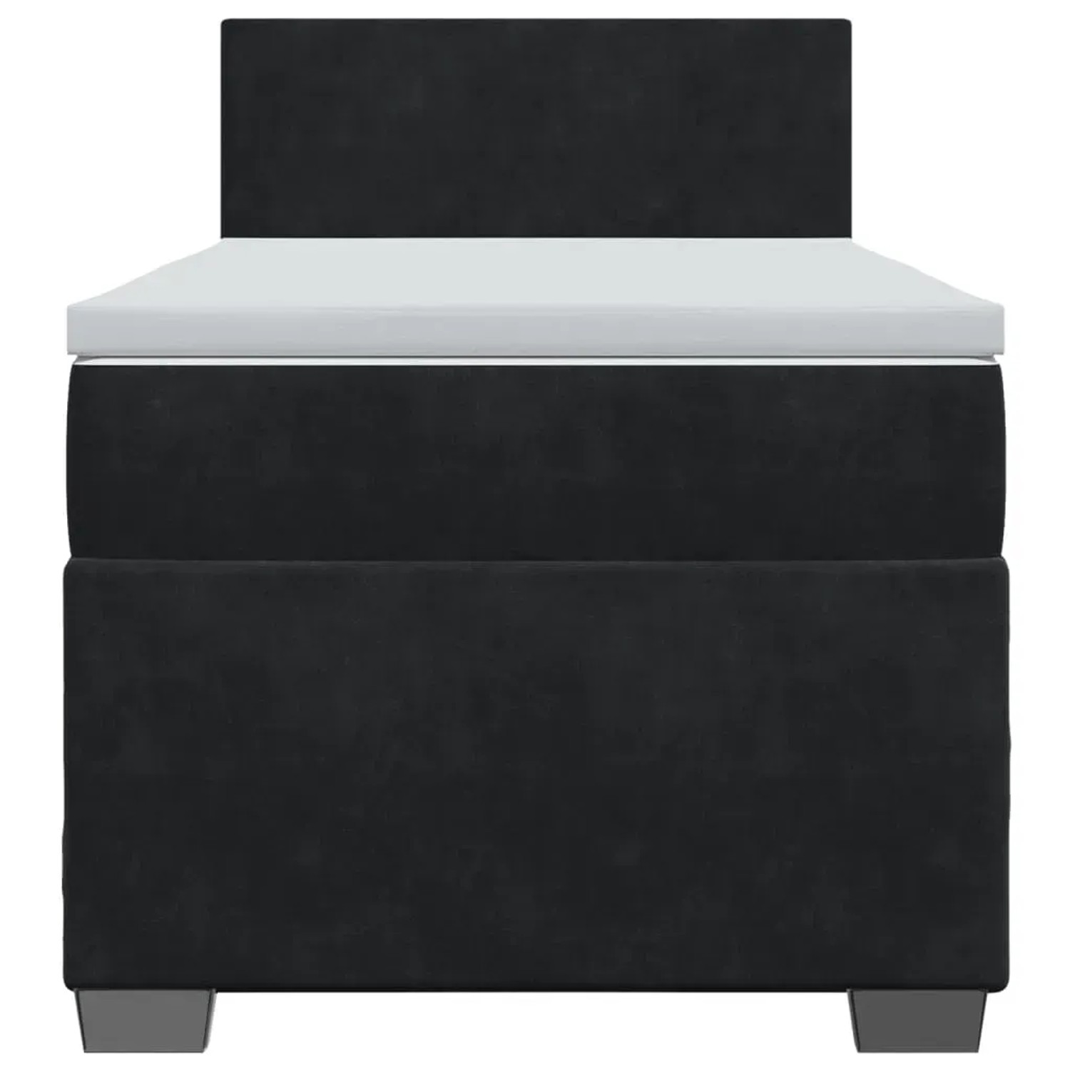 Schwarzes vidaXL Boxspringbett 100x200 cm mit Matratze und Kopfteil.