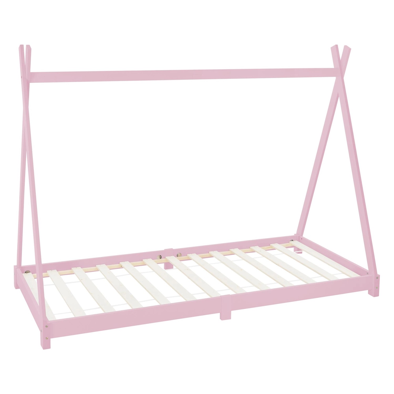 ML-Design Kinderbett Tipi 90x200 cm mit Lattenrost Rosa aus Massivholz