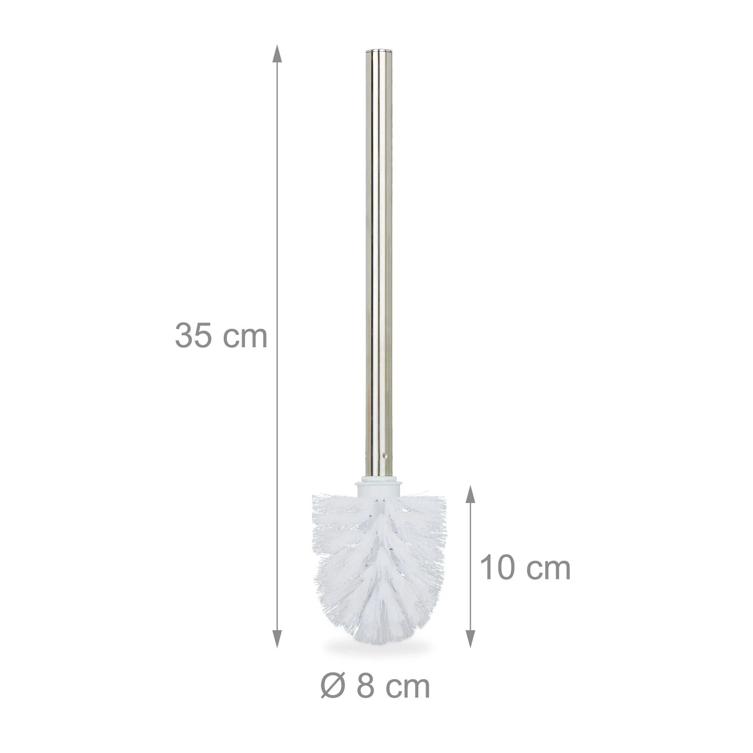 Relaxdays Toilettenbürste 2er Set Kunststoff Edelstahl Weiß Silber Abnehmbar 35 cm x 8 cm 70 g_4