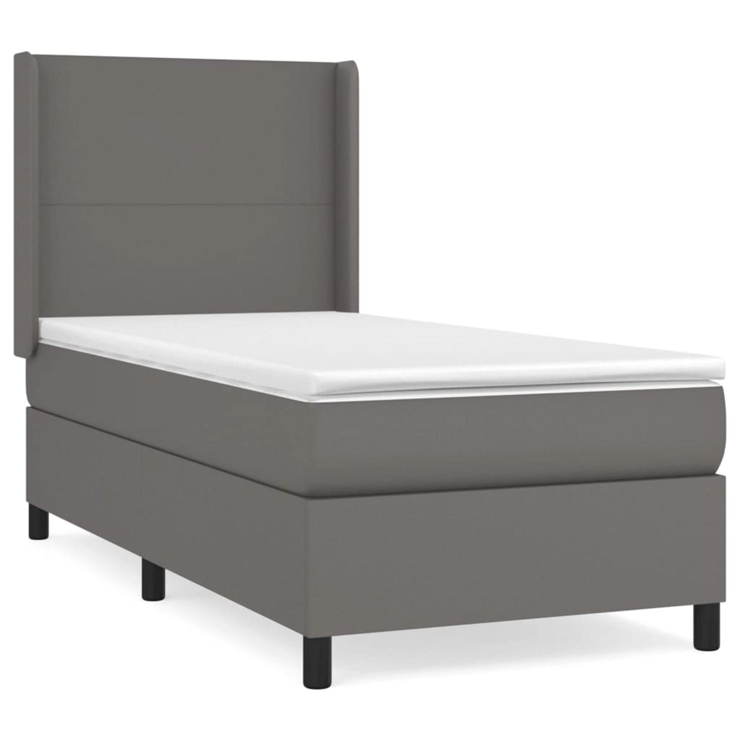 vidaXL Boxspringbett mit Matratze Grau 100x200 cm Kunstleder1466242 günstig online kaufen