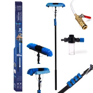 NEXXT Teleskop-Waschbürste XXL, ausziehbar bis 7 m, blau, mit Zubehör.