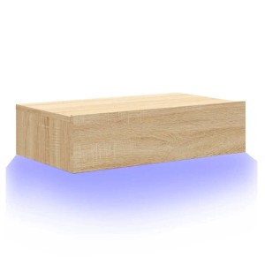 TV-Schrank Sonoma-Eiche mit LED-Beleuchtung, Teil der Wohnwand, 60x35x15,5 cm.