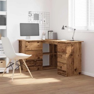 vidaXL Eckschreibtisch Altholz-Optik 145x100x76 cm Holzwerkstoff 855962