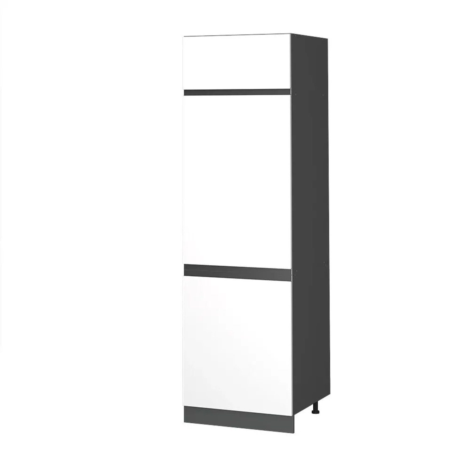 Vicco Kühlumbauschrank R-Line Hochschrank für die Küche Weiß Anthrazit 60 cm J-Shape