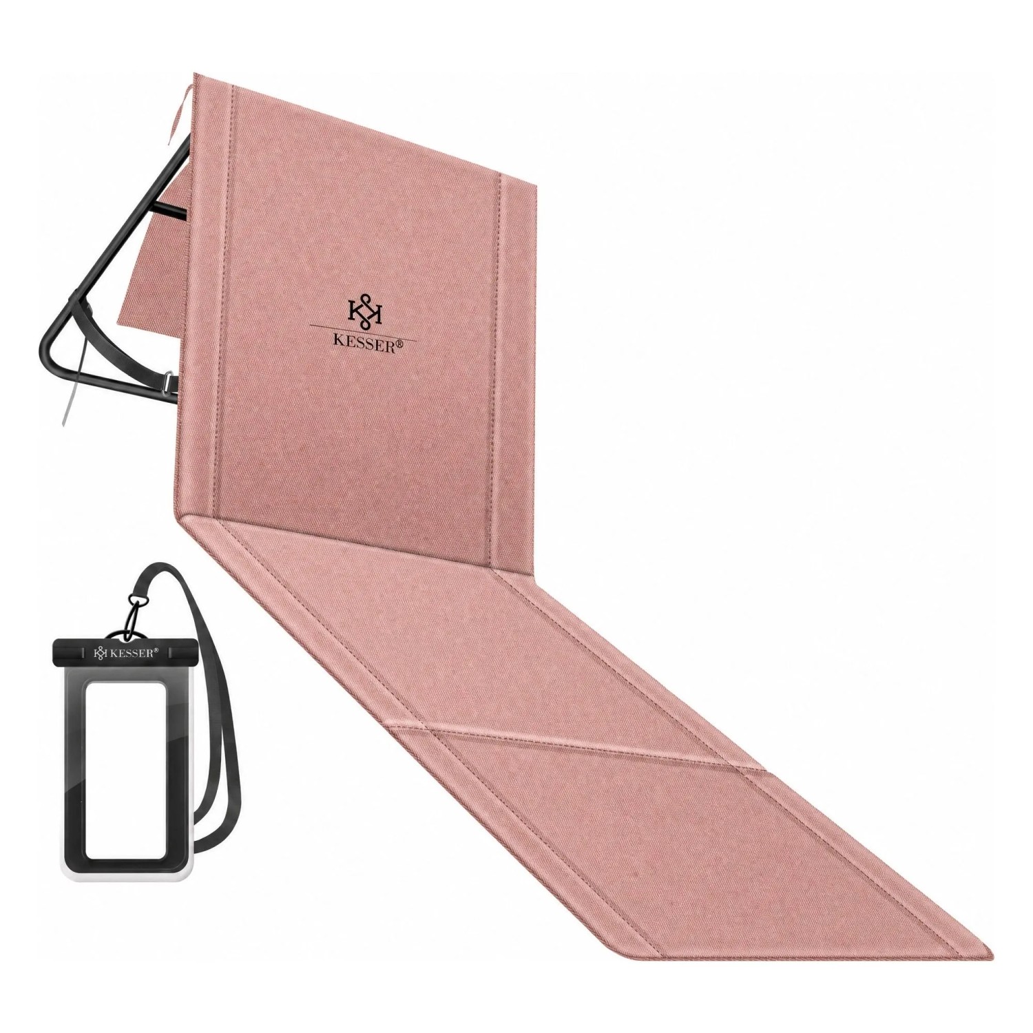 KESSER Sonnenliege Klappbar und Verstellbar Bis 200 kg Rosa 1er Set