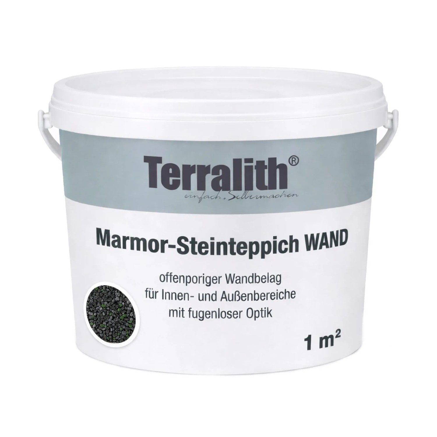 Terralith Metallic Steinteppich Wand Metallic Mix 306 für 1 m²
