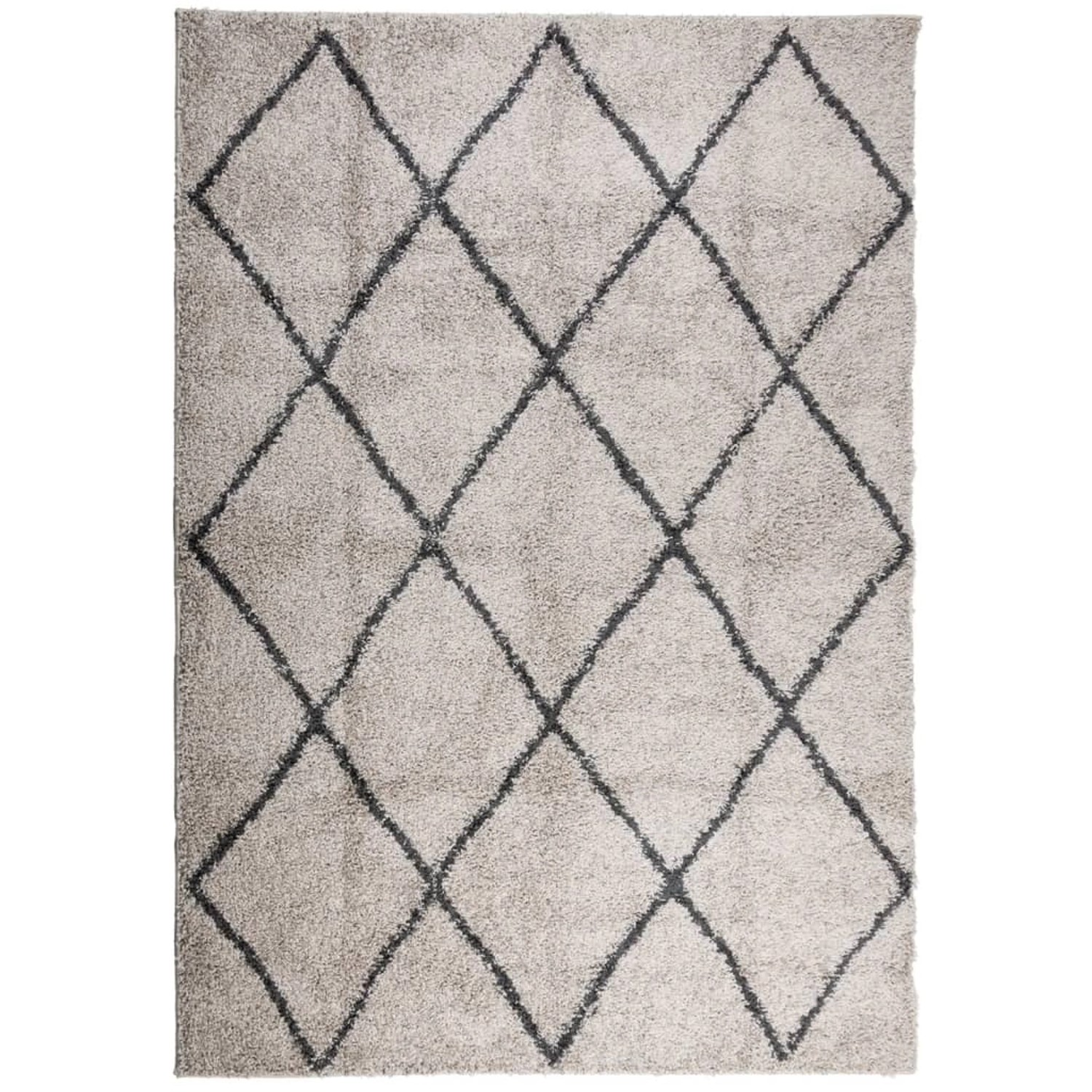 vidaXL Teppich Shaggy Hochflor Modern Beige Und Anthrazit 160x230 Cm 195595 günstig online kaufen