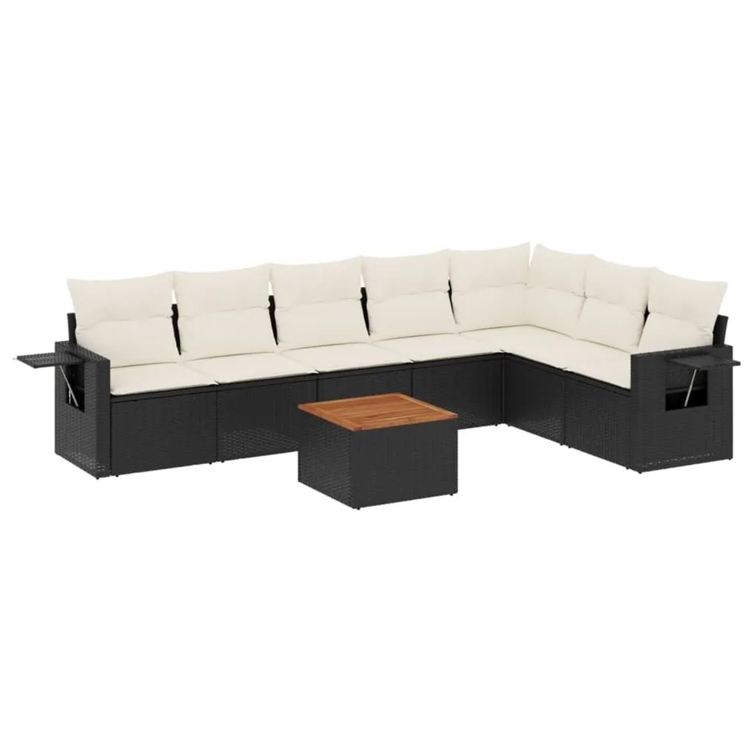 vidaXL 8-Tlg Garten-Sofagarnitur mit Kissen Schwarz Poly Rattan 3224593 günstig online kaufen