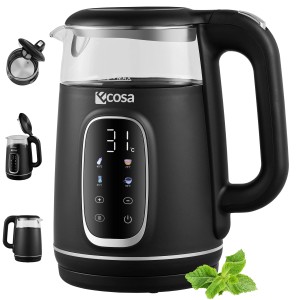 Ecosa Wasserkocher EO-697 mit digitaler Temperaturanzeige, 1,7L, schwarz.