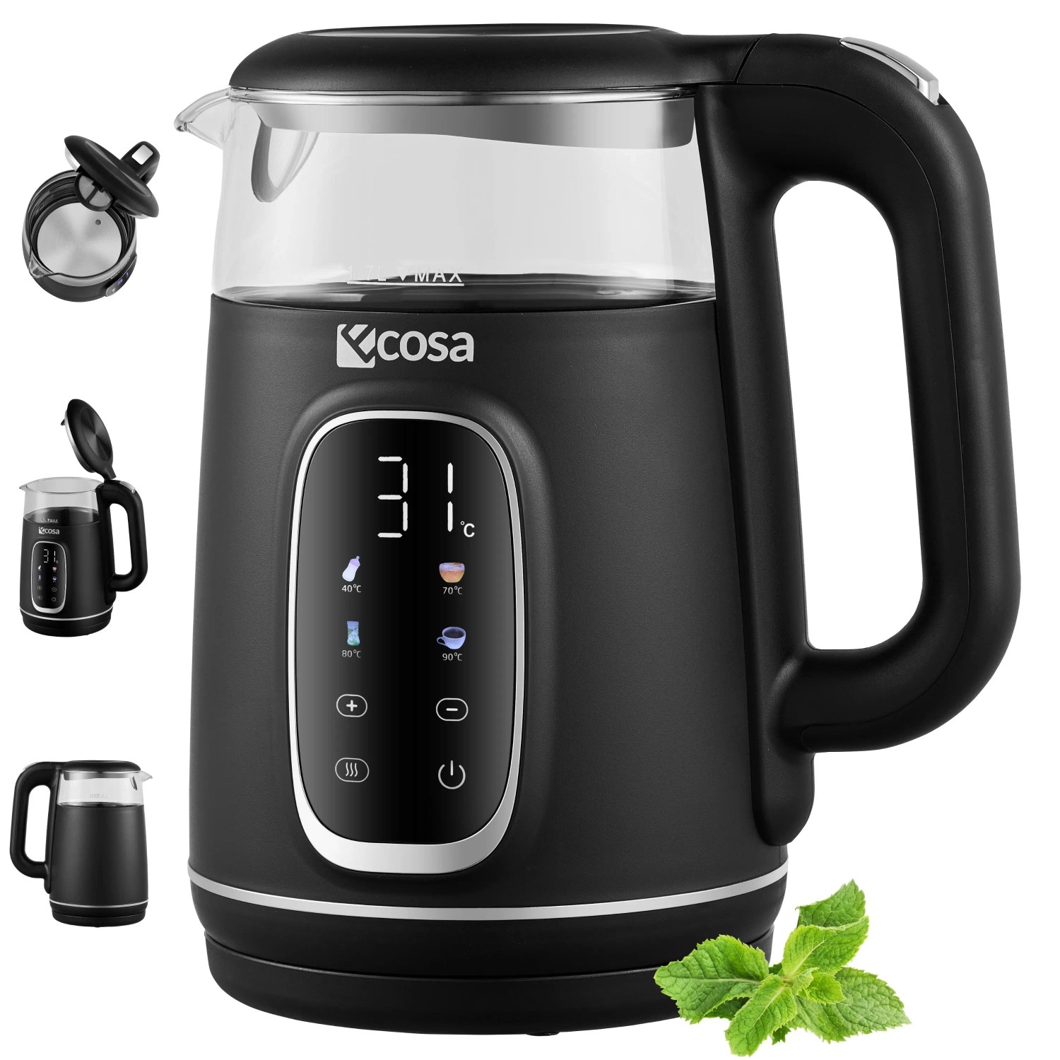 Ecosa Wasserkocher mit Temperatureinstellung EO-697 1,7 l kaufen bei OBI
