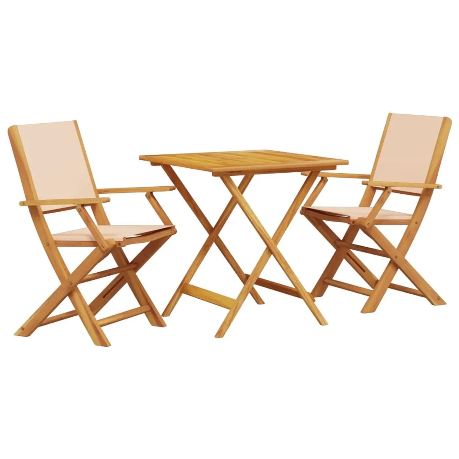 vidaXL 3-tlg Bistro-Set Beige Stoff und Massivholz Modell 1 günstig online kaufen