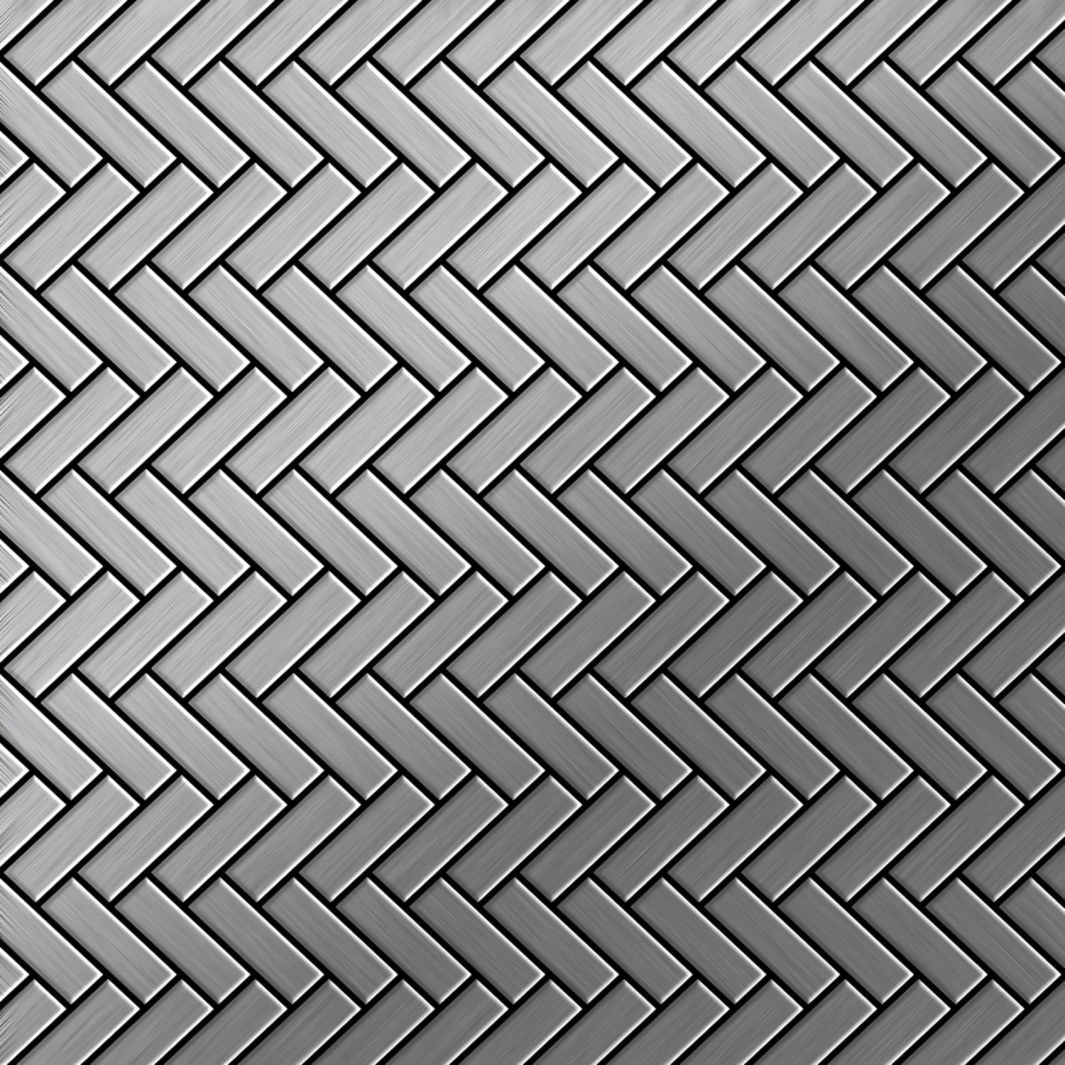 ALLOY Mosaik Fliese Massiv Metall Edelstahl Marine Gebürstet Grau Herringbo günstig online kaufen