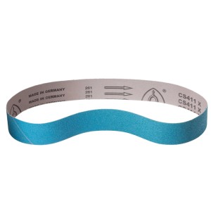 Klingspor Gewebe Schleifband CS411X, 25x762 mm, Korn 60, 10 Stück, blau.