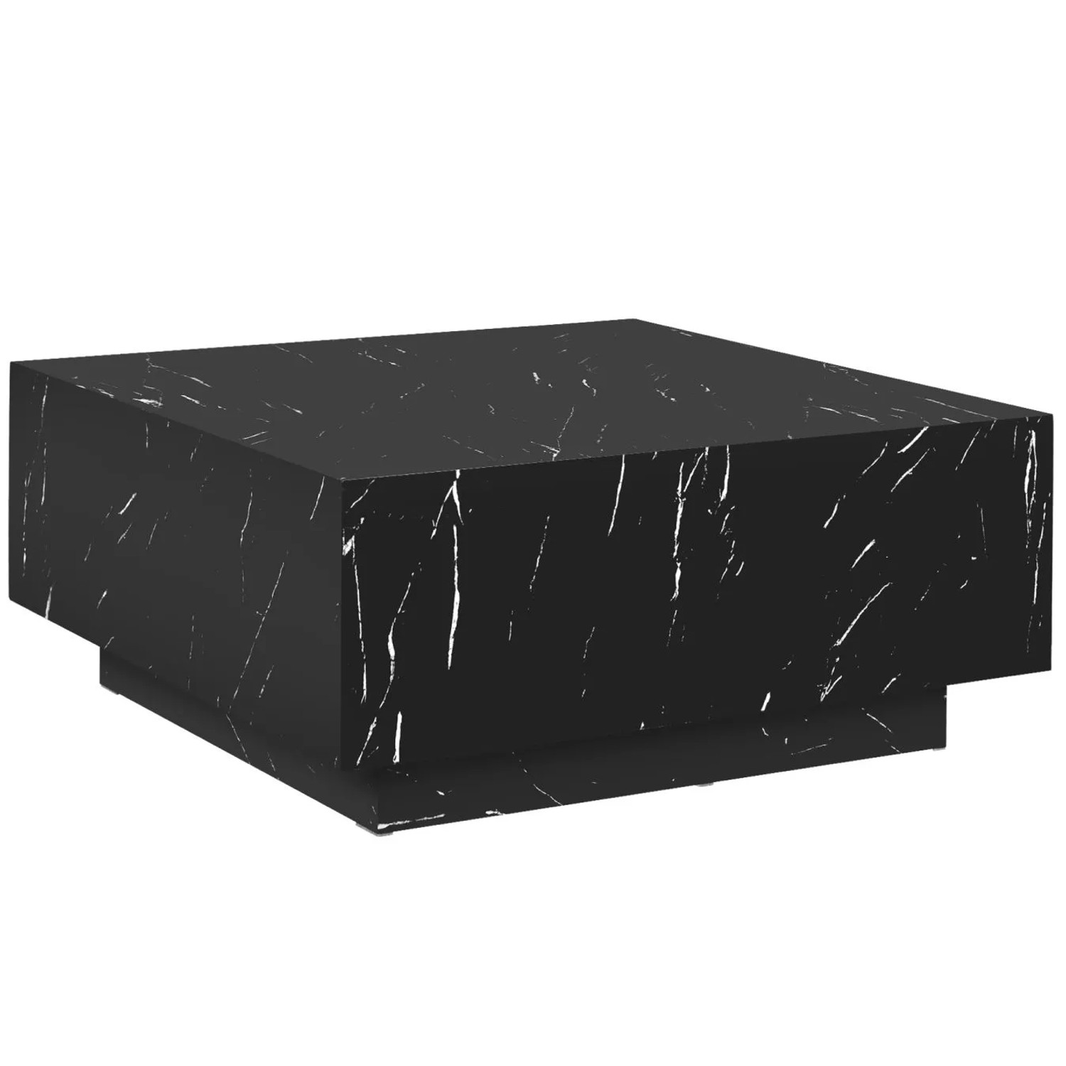 Tectake Couchtisch Lasley Minimalistisches Design Robustes Mdf In Marmoroptik 80 x 80 x 35 cm 80 x 80 x 35 cm Marmor Optik Schwarz
