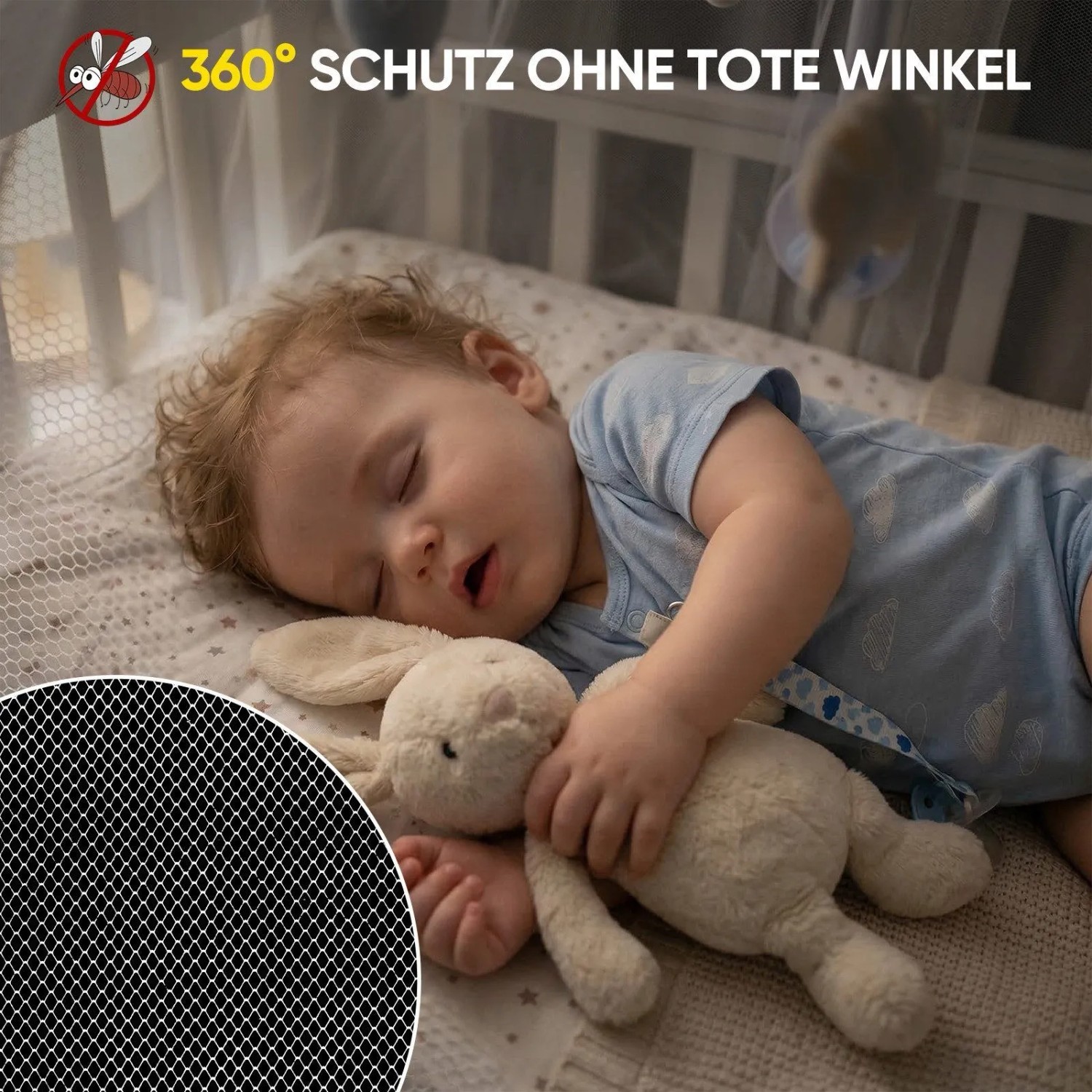 Sekey Moskitonetz Bett Insektenschutz für Einzel- und Doppelbett Fliegennetz 60x220x850cm Einzel Baldachin für Schlafzimmer Reise und Kinderzimmer_3