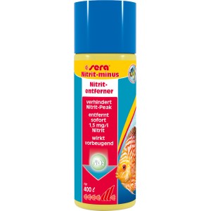 Sera Nitrit-minus Wasserpflegemittel für 400 l Aquarium zur schnellen Nitritentfernung.