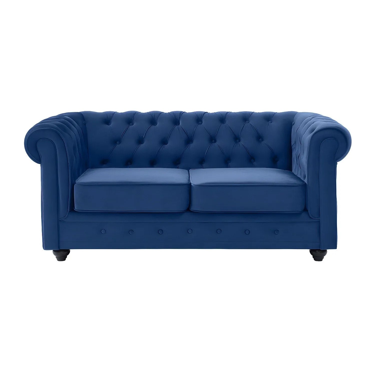 Vente-unique Sofa Ohne Schlafmöglichkeit Chesterfield Königsblau 165 cm