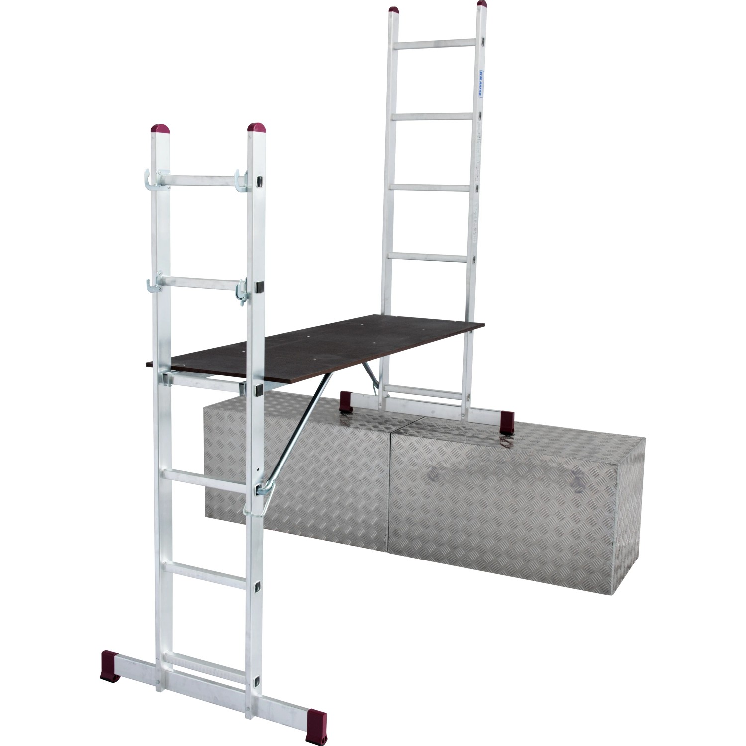 Krause Corda Leiter-Gerüst 2x6 Sprossen als Arbeitsbühne mit rutschfester Plattform.