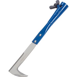 LUX Plattenfugenreiniger Classic mit Edelstahlklinge und blauem Griff. Reinigungsgerät für Moos und Unkraut.