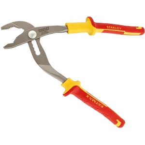 Stanley Fatmax Wasserpumpenzange VDE, 255 mm, mit rot-gelbem Griff für sicheres Arbeiten.