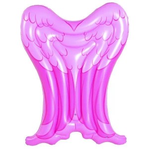 Pinke SunClub Luftmatratze im Engelflügel Design, ideal für Pool und Badesee.