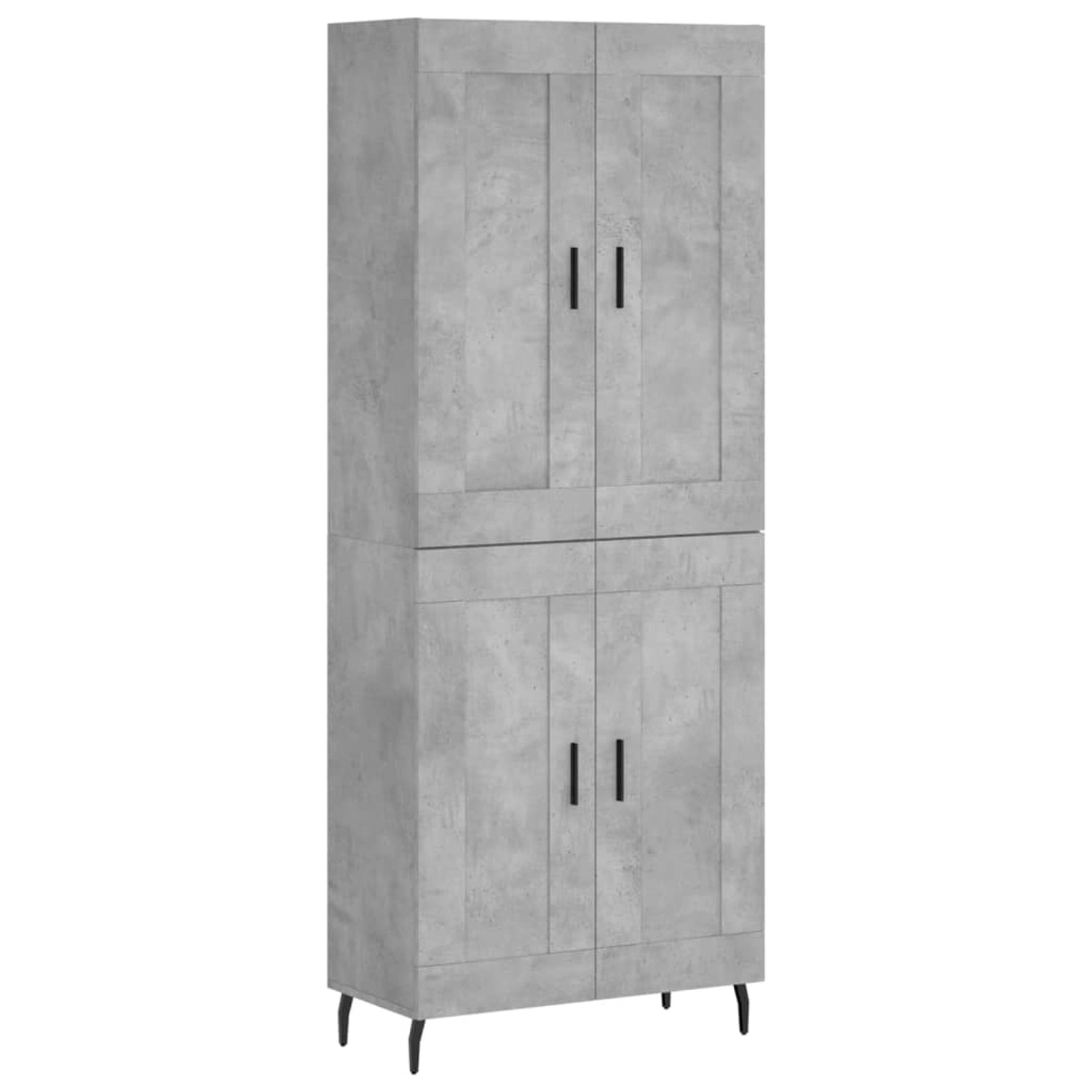 vidaXL Highboard Betongrau 69,5x34x180 cm Holzwerkstoff 3199701