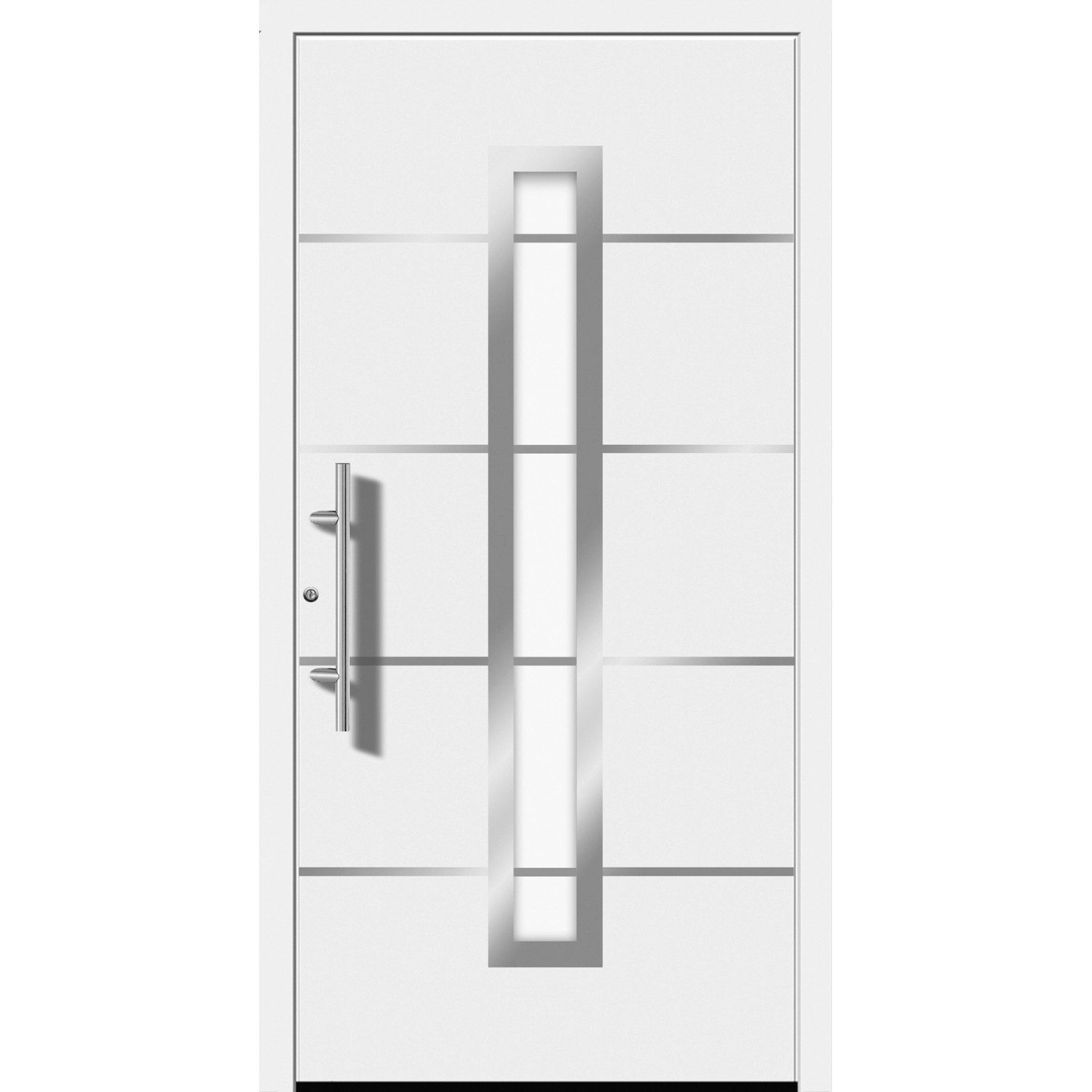 Aluminium-Haustür Moderno M420/B 110 x 210 cm Weiß Anschlag Links günstig online kaufen