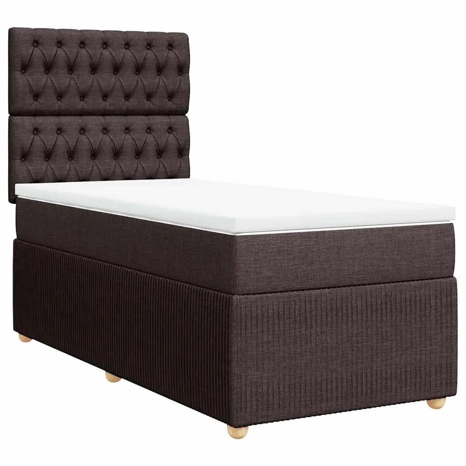 vidaXL Boxspringbett mit Matratze Dunkelbraun 90x200 cm Stoff 3291949